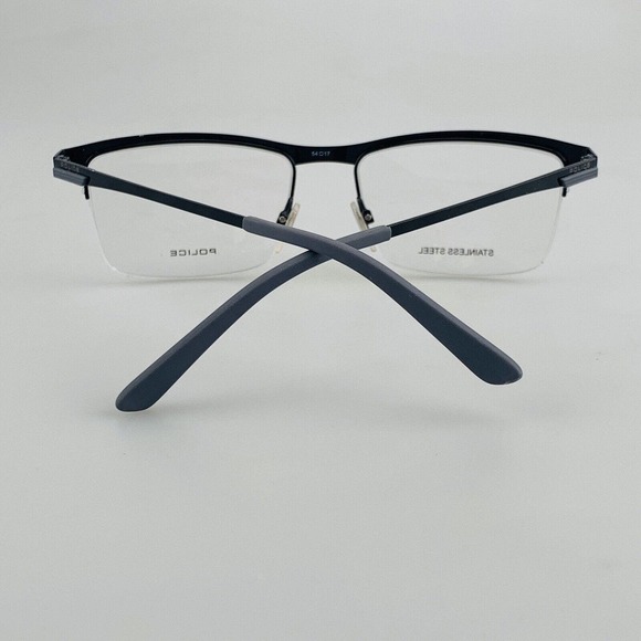 Police Eyeglasses mod. Crossover 3 Stainless Steel Half Rim Black Gray New main image 5